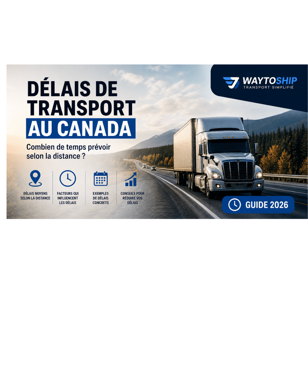 Quels sont les délais de transport au Canada ? Estimations réelles selon la distance, le type de transport et les contraintes logistiques. Guide complet 20263